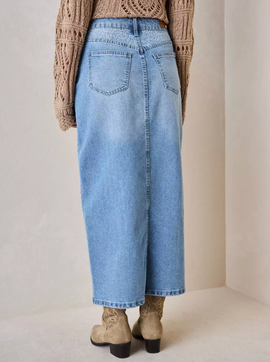 Falda Denim Larga Umbrale