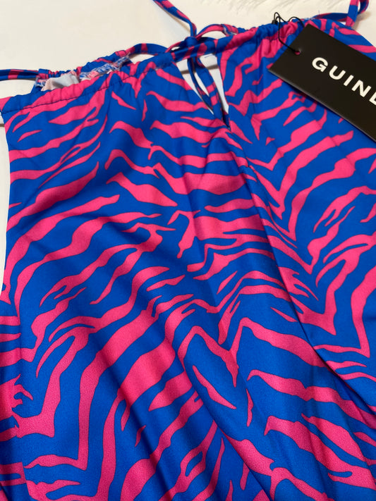 Vestido Bicolor Print Guinda