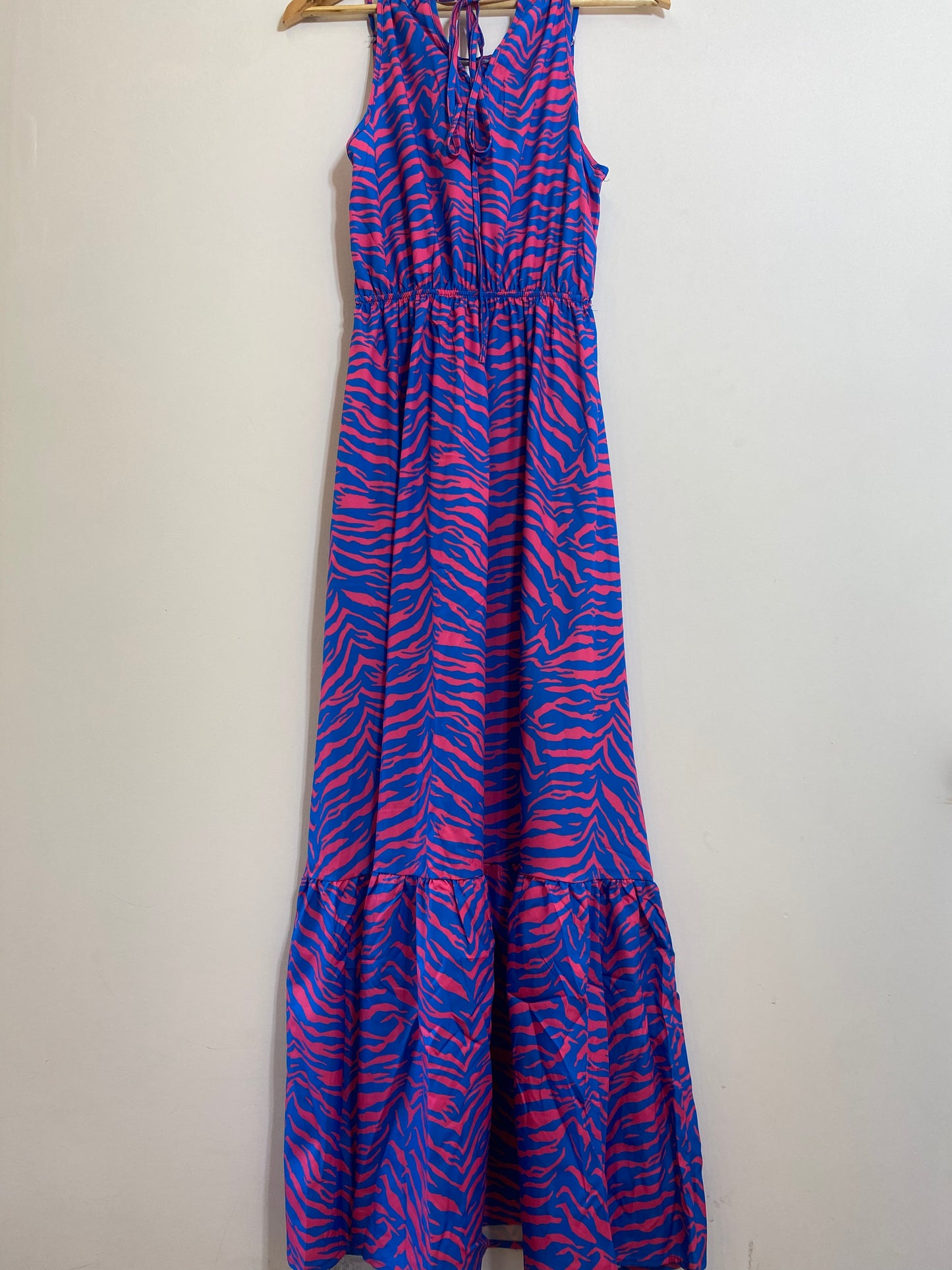 Vestido Bicolor Print Guinda