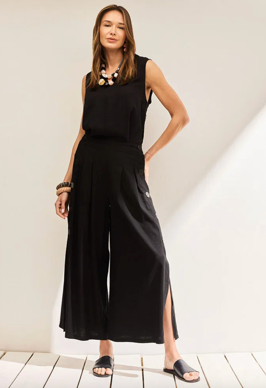 Pantalón Lino Wide Leg Umbrale