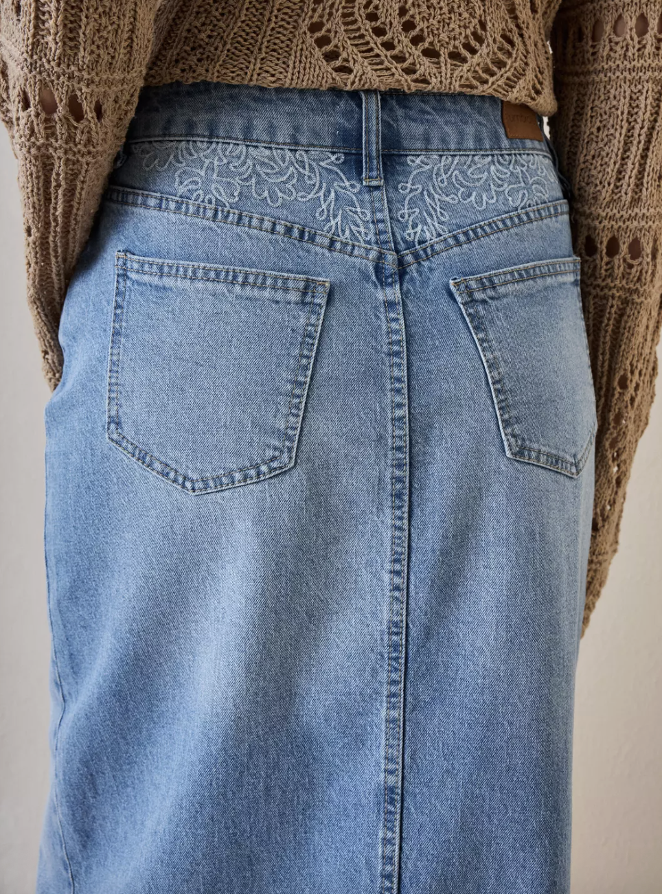 Falda Denim Larga Umbrale