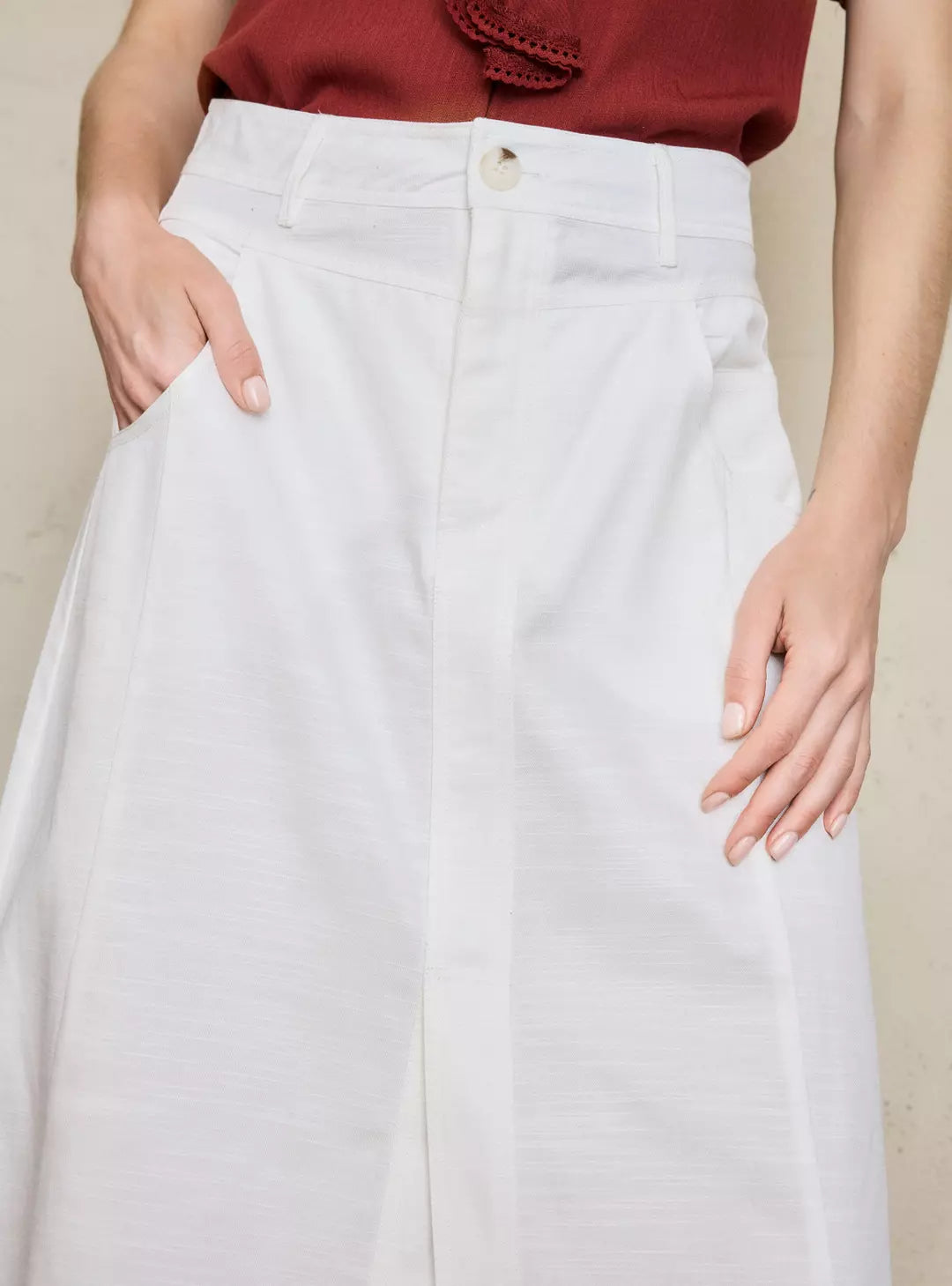 Falda larga blanca