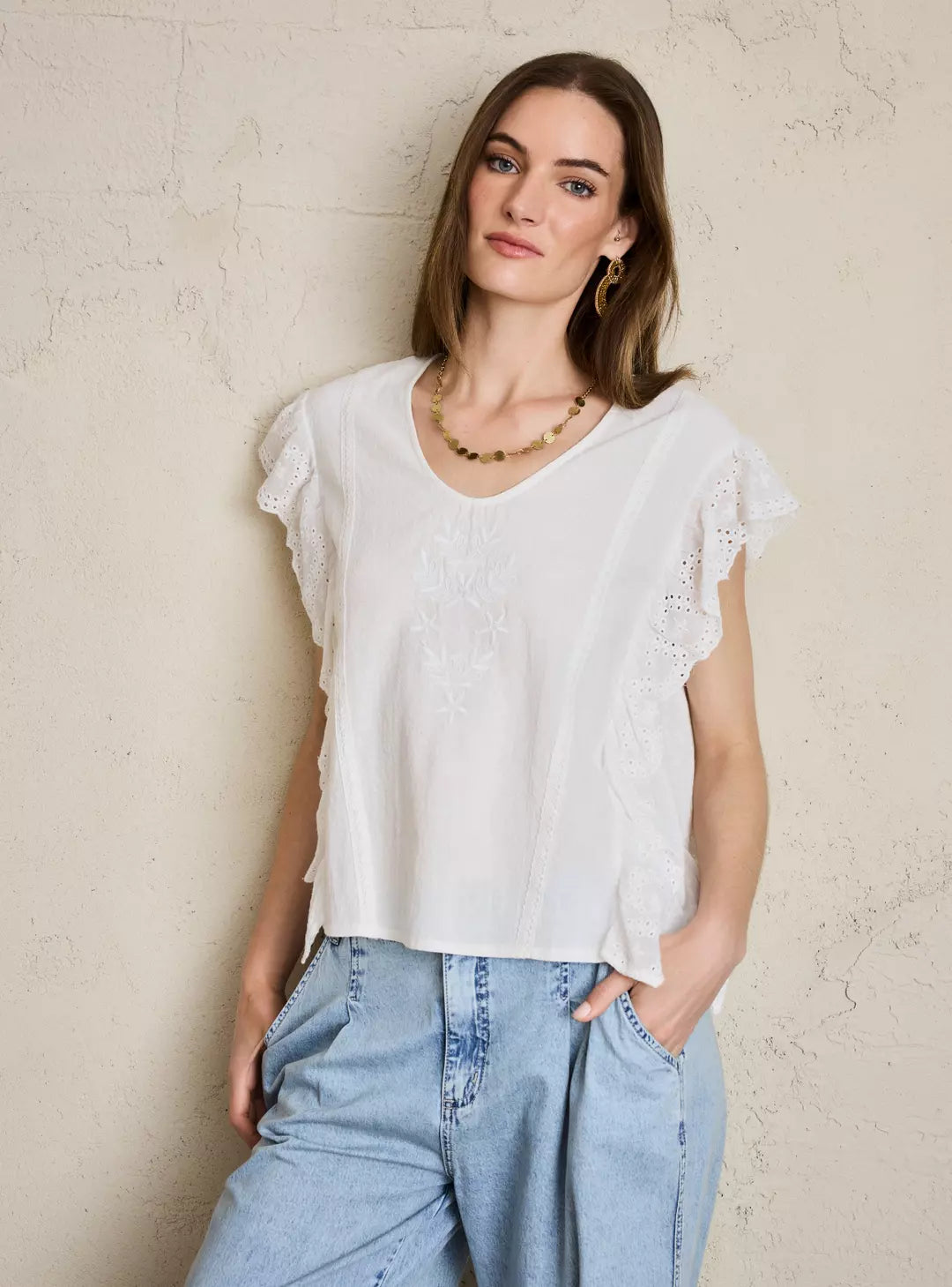 Polera con vuelos Greenfield